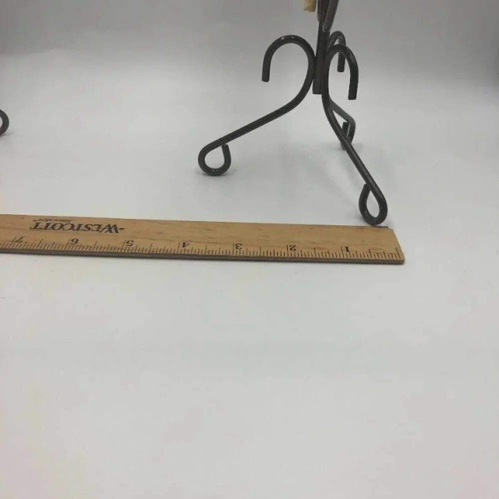 Vintage Metal Angel Set of 2 Taper Candle Holders Spiritual Holiday Décor Altar